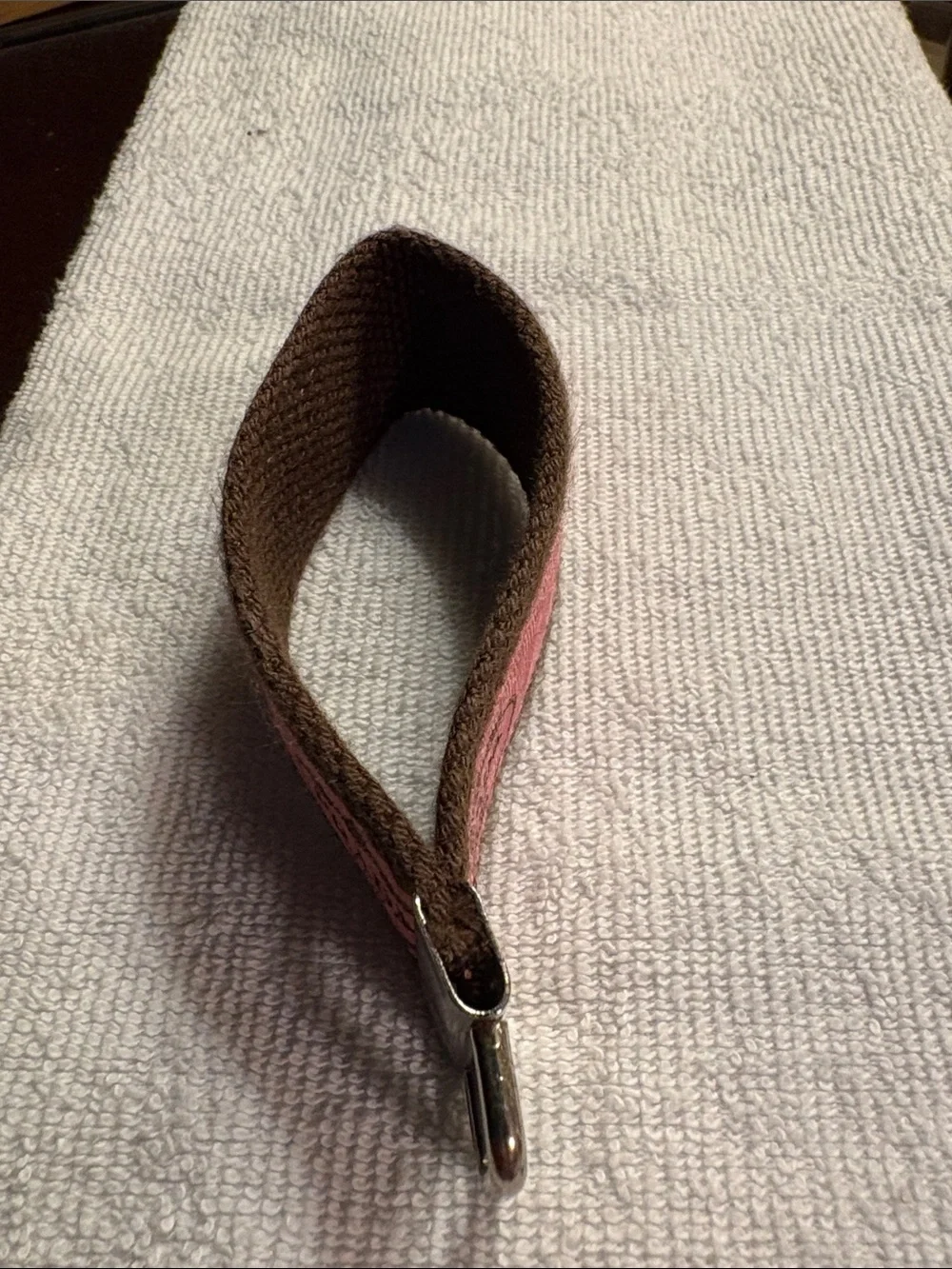 Vintage Prada Pink and Brown Webbing Key Loop